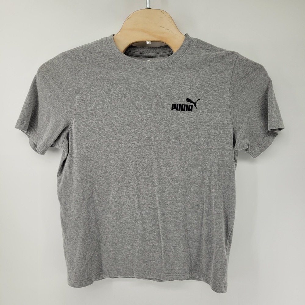 Puma T-Shirt Mens Large‎ Gray Short Sleeve Logo Athletic Tee